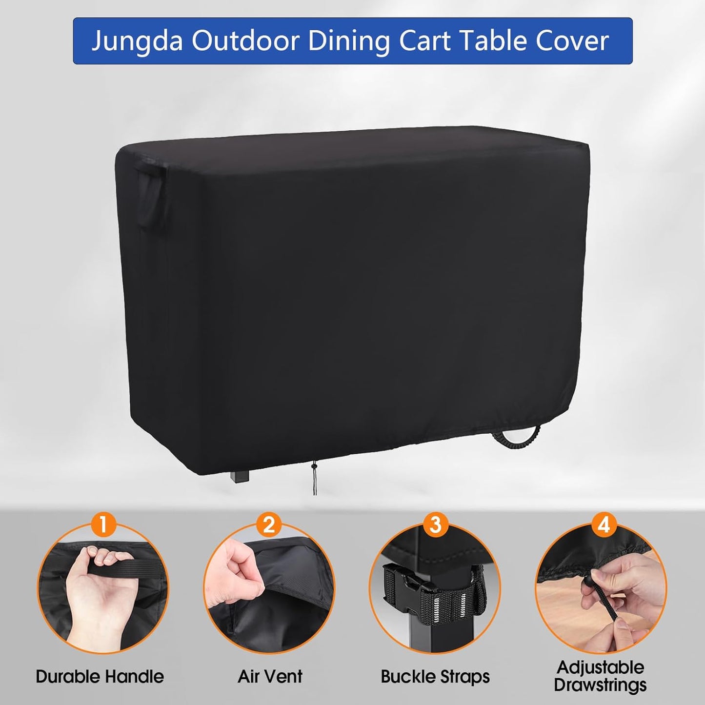 Outdoor Prep Table Cover for Royal Gourmet Double-Shelf Movable Dining Cart Table,Waterproof Patio Cart Cover,Outdoor Grill Cart Pizza Oven Table Covers - 40 x 24 x 32 Inch