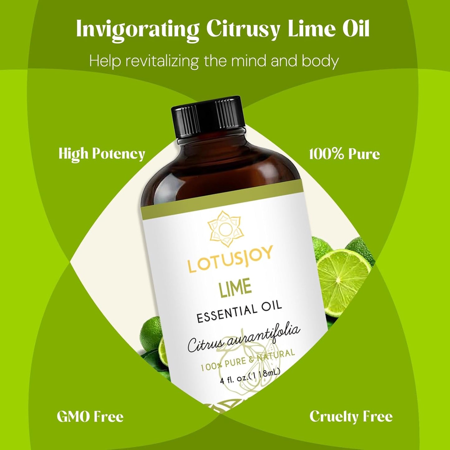 Lime Essential Oil, Pure Natural Organic Lime Oil for Aromatherapy Beauty Home Care - 4 Oz