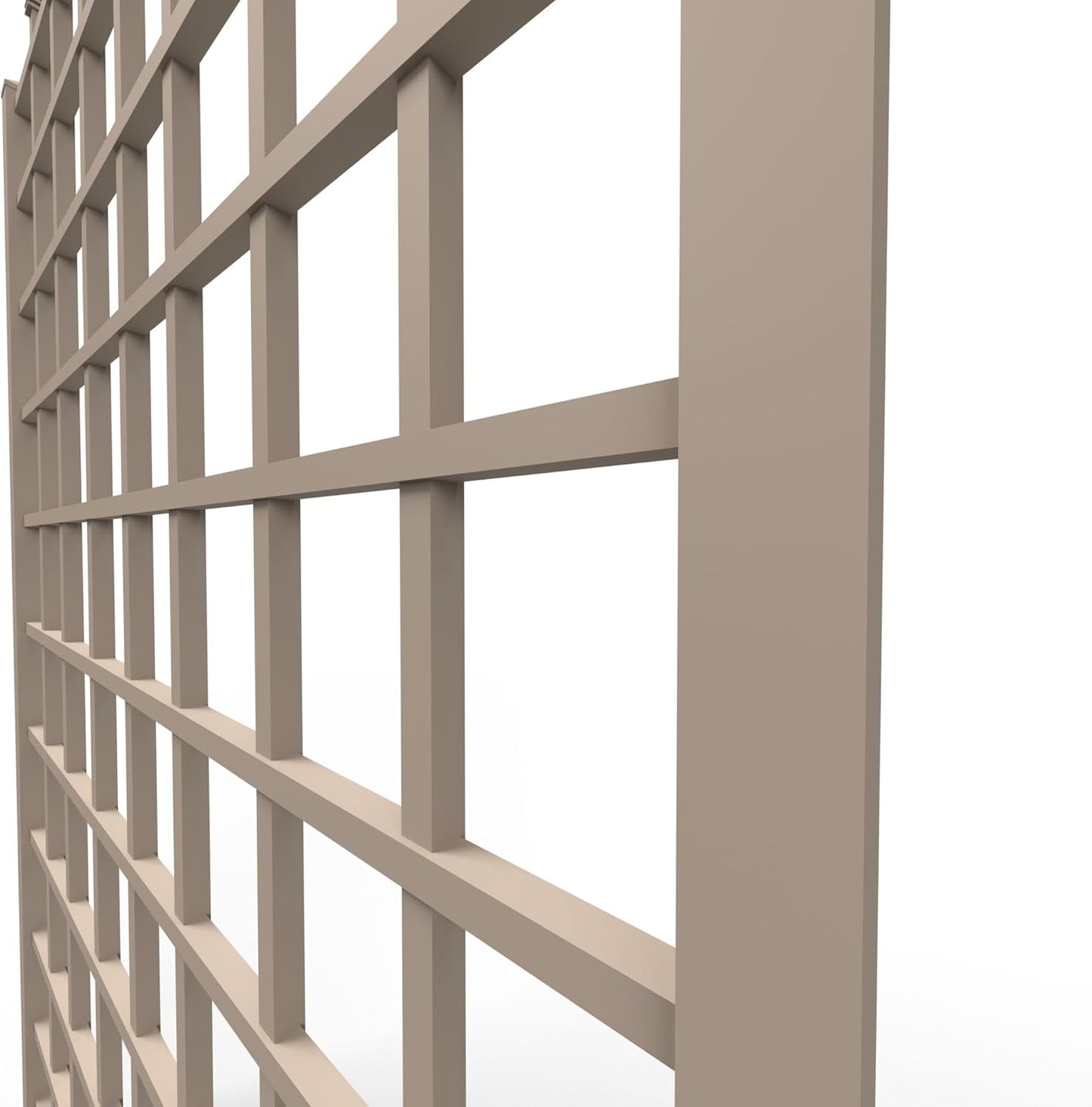 Dura-Trel Winchester 57 x 95 Inch PVC Vinyl Outdoor Garden Patio Trellis, with Wall Mounting Screws, Mocha