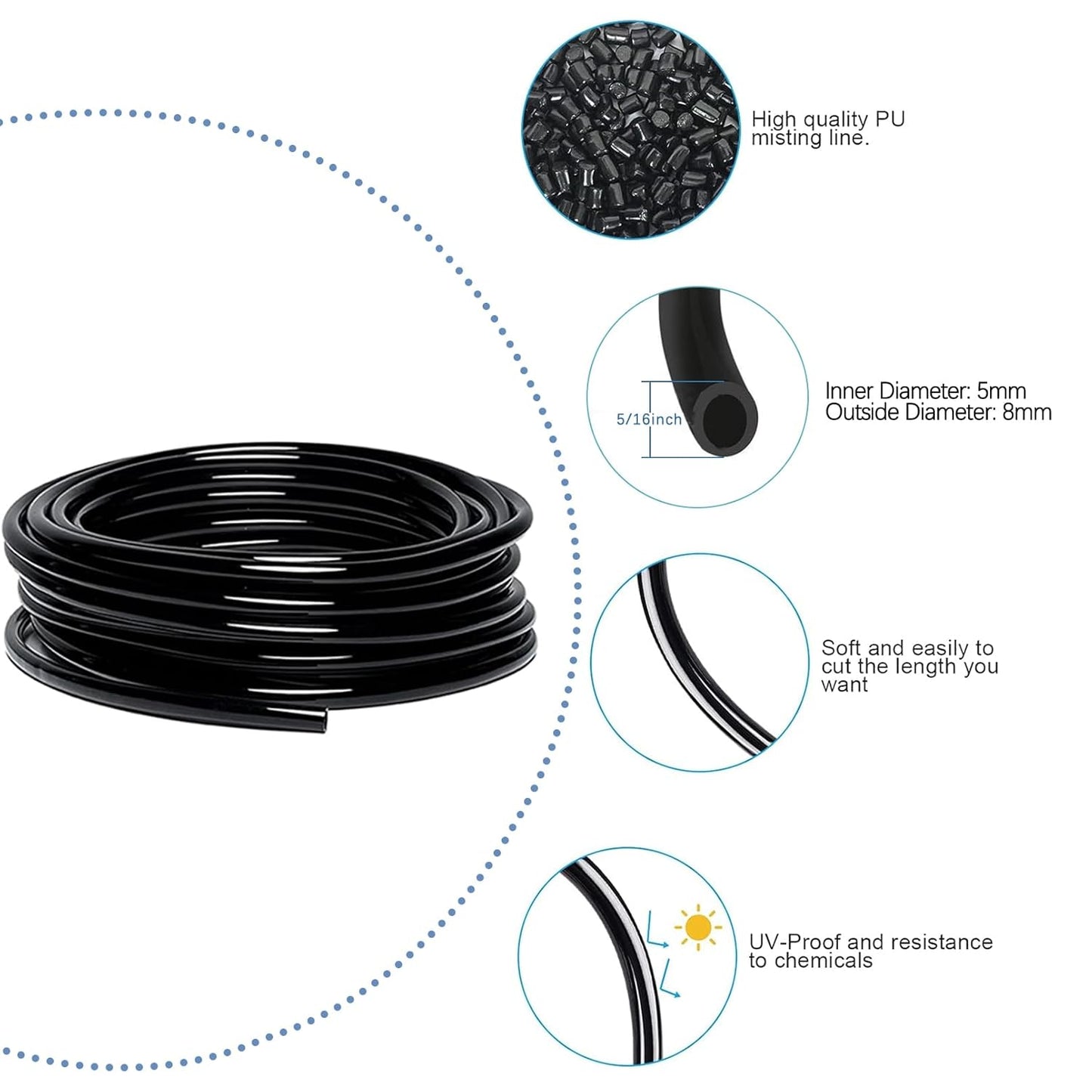 49.21Ft Drip Irrigation Kit Automatic Drip Irrigation System, 360° Bendable Garden Irrigation System, Garden Watering System Adjustable Bendable Nozzle Copper Sprayer System for Garden Yard