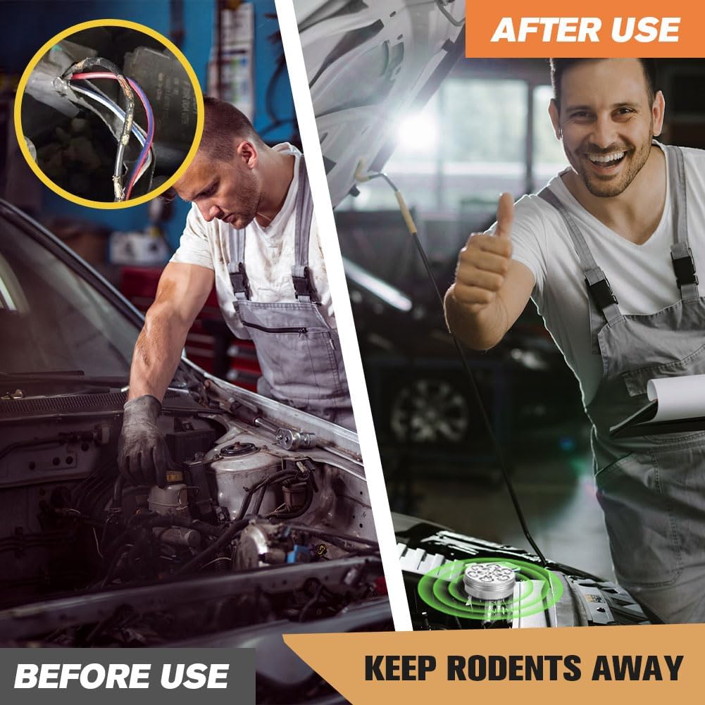 Pest Repellent, Rodent Repellent for Car Engines, Mouse Repellents for Car, RV Mice Repellant, Keep Rodents Out of Car/House, Cars Mouse Repellent Under Hood-2P