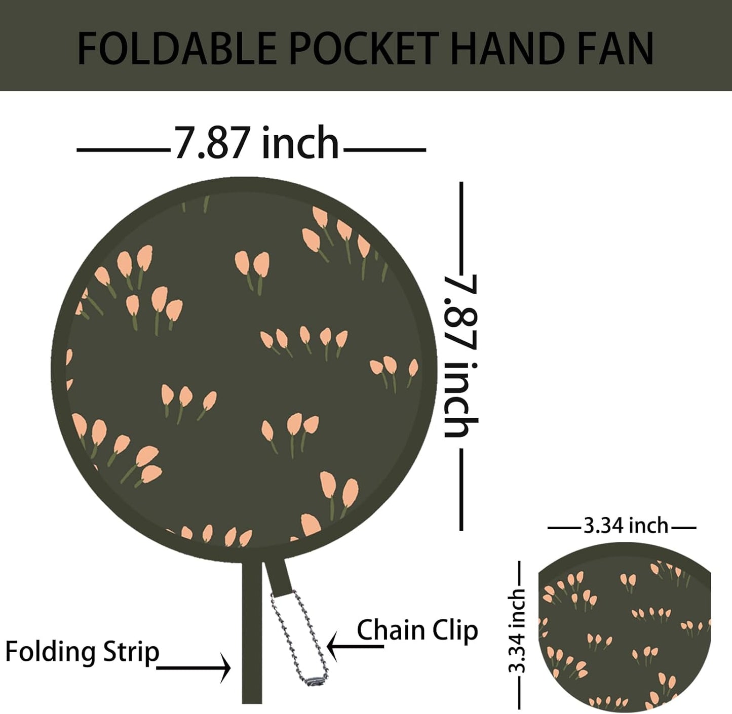 4 Pack Refreshing Style Japanese Foldable Hand Fans, Versatile Round Handheld Fans for Travel, Events, Indoor, and Outdoor Use (Breezy Summer)