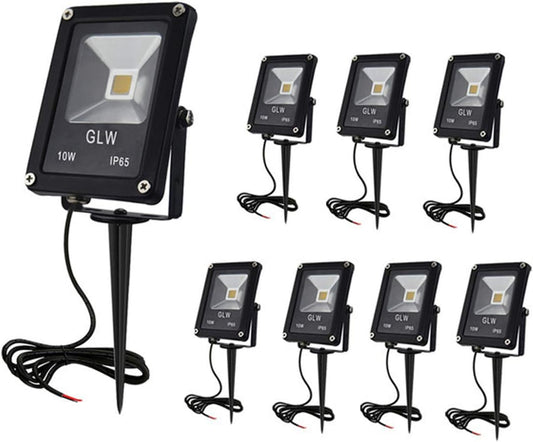 Low Voltage Landscape Lights 10W 12V Outdoor Spotlights IP65 Waterproof Garden Lights,3000K Warm White Landscape Lighting for Yard,Tree,[8 Pack]