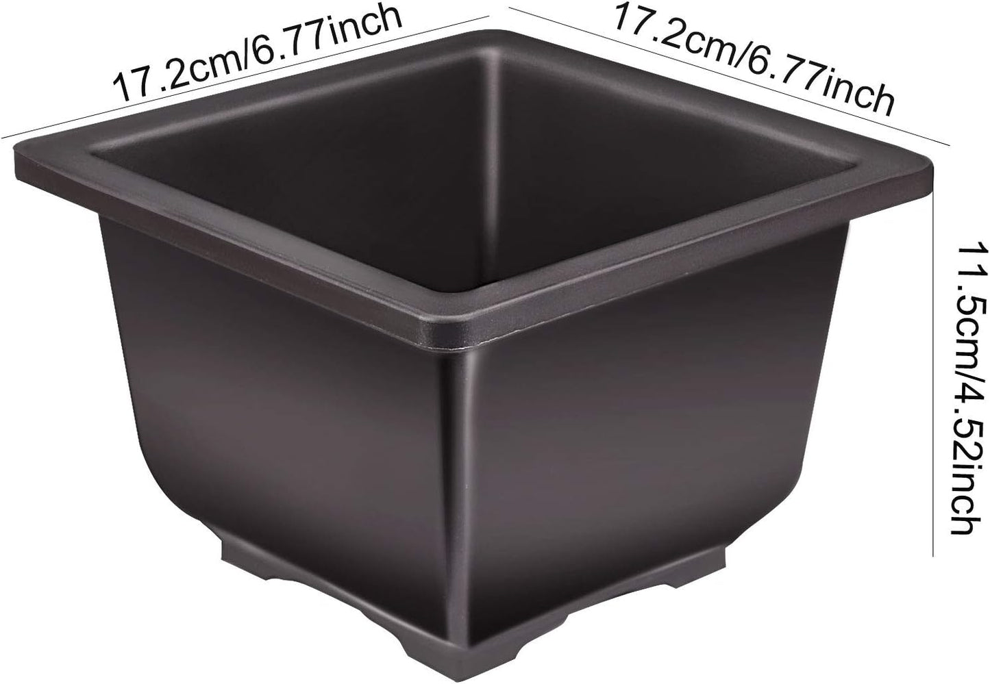 KINJOEK 15 PCS 6.7 Inch Bonsai Training Pots, Square Plastic Plant Pot, Flower Succulent Pots for Garden, Indoor, Home Decorative