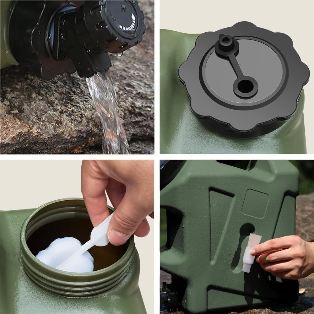3.2 Gallon Water Jug with Spigot, BPA Free Leak-Proof Camping Water Container, Portable Emergency Water Storage for Outdoor Hiking, Camping, Home Use, Camping Essentials