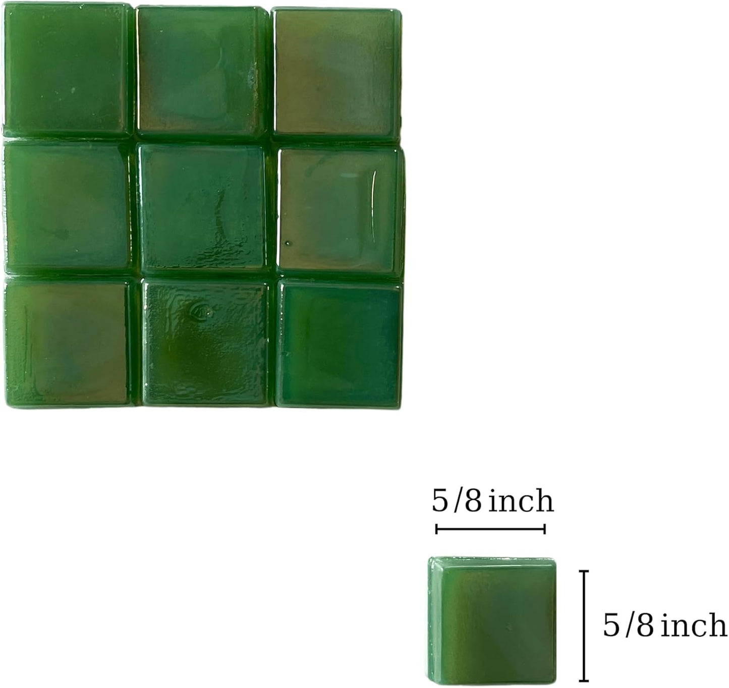 SMEIINIK 500g/1.1lb Iridescent Glass Mosaic Tiles for Crafts, Square Pieces for Mosaic Works, DIY Supplies, (WJ25-14)