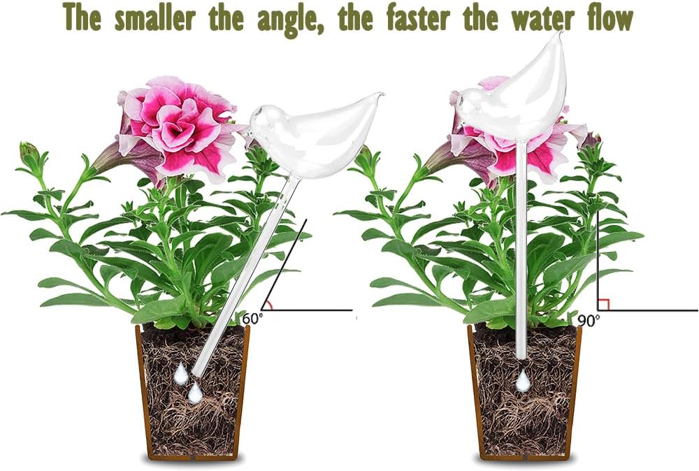 Glass Plant Watering Globes, Self Watering Globes Bird Shape, Self Watering Planter Insert, Plant Watering Devices, Automatic Plant Waterer Indoor, Watering Bulbs, 3 Pack