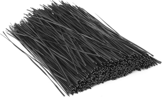 1000 pcs 8 inch Black Cable Twist Ties Plastic Twist Ties with Rugged Metal Innercores Reusable Fastening Cable Cord Wire Ties