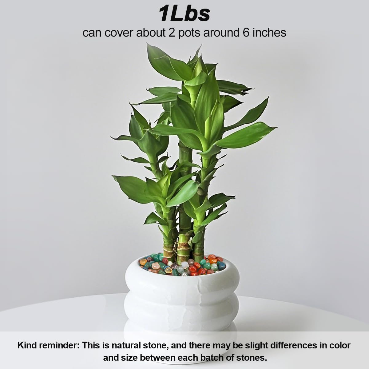 Landscaping Pebbles, River Rocks Decorative Ornamental Pebbles Garden Landscaping Stones, DIY Smoothed Rocks for Potted Plant Resin Art Vase Fillers Aquarium Gravel Rocks (1 Pound, Colorful)