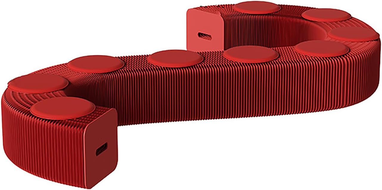 Foldable Kraft Paper Stool, Honeycomb Accordion Folding Bench, Collapsible Paper Stool for Small Spaces, Portable Footrest and Side Table for Living Room and Office,Red-30×30×600cm