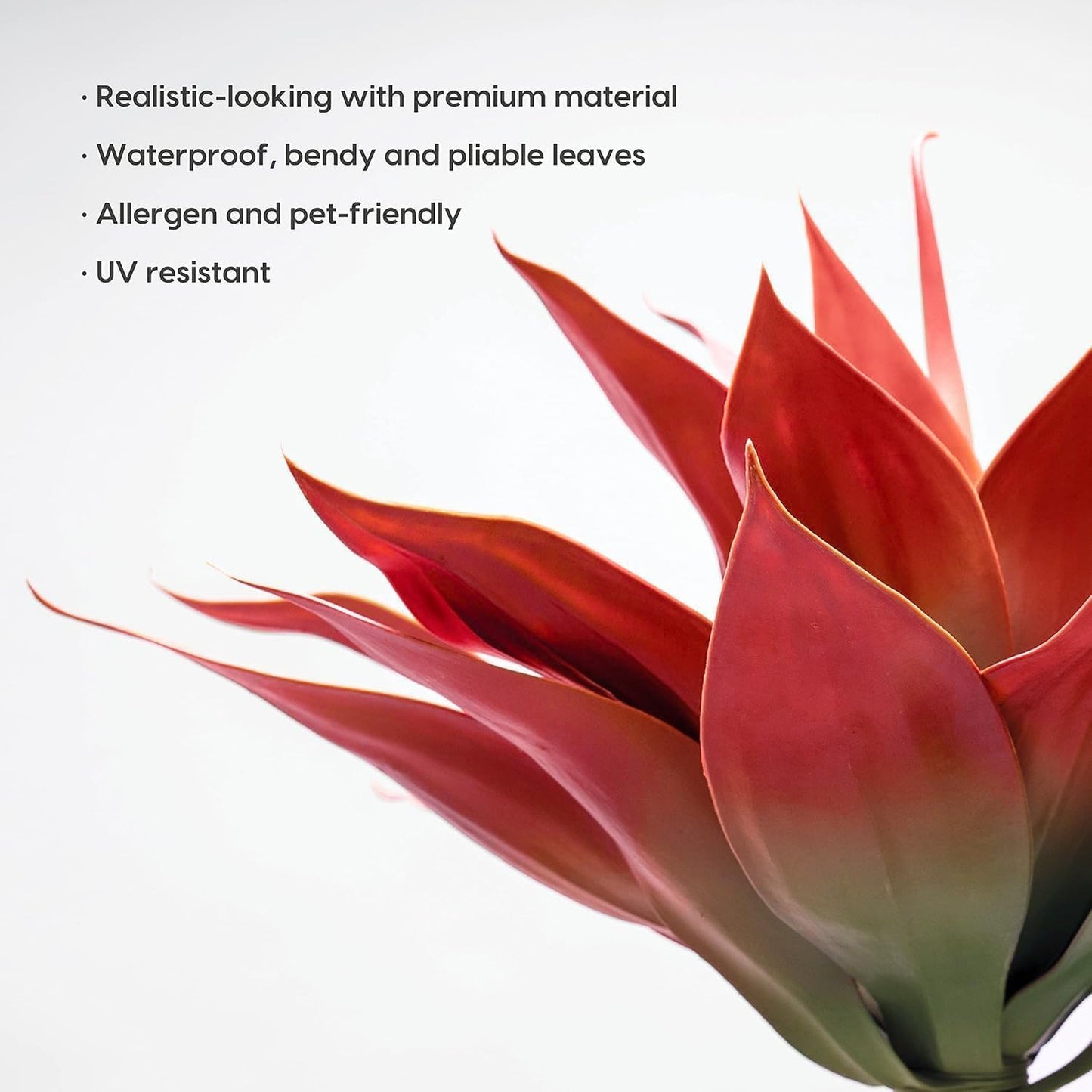 Velener Fall Fake Agave Artificial Plant, Red Fake Succulents Plant for Room Decor, Unpotted Faux Agave Stems Plant for Fall Outdoor/Indoor Decor, 22 inches, Set of 2