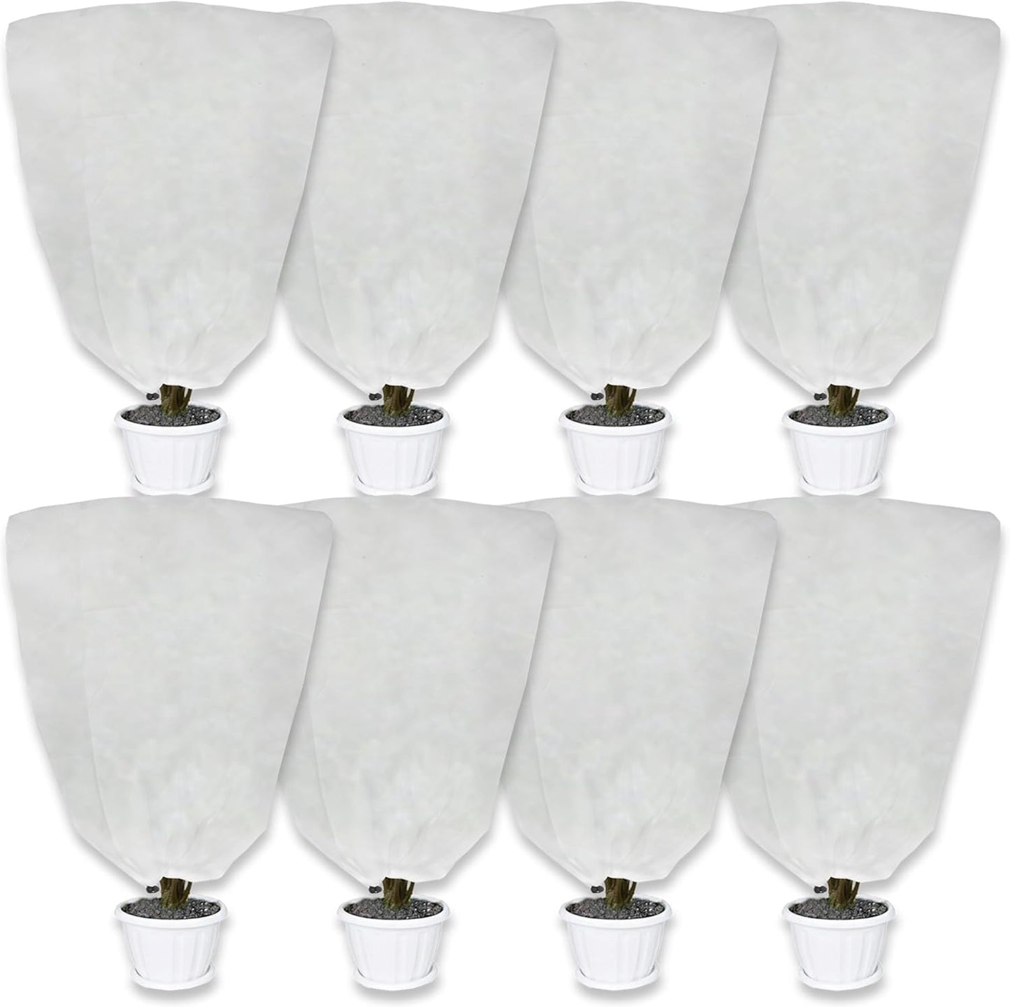 8 Pack Plant Covers Freeze Protection for Winter, 47.2"×31.5" Frost Cloths for Outdoor Plants Cold Weather Blankets with Drawstrings