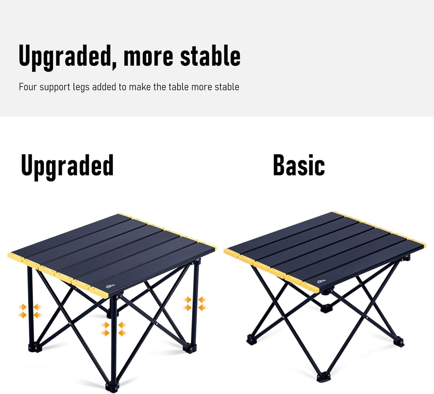 iClimb Ultralight Compact Camping Folding Table with Carry Bag (Reinforced Black - S)