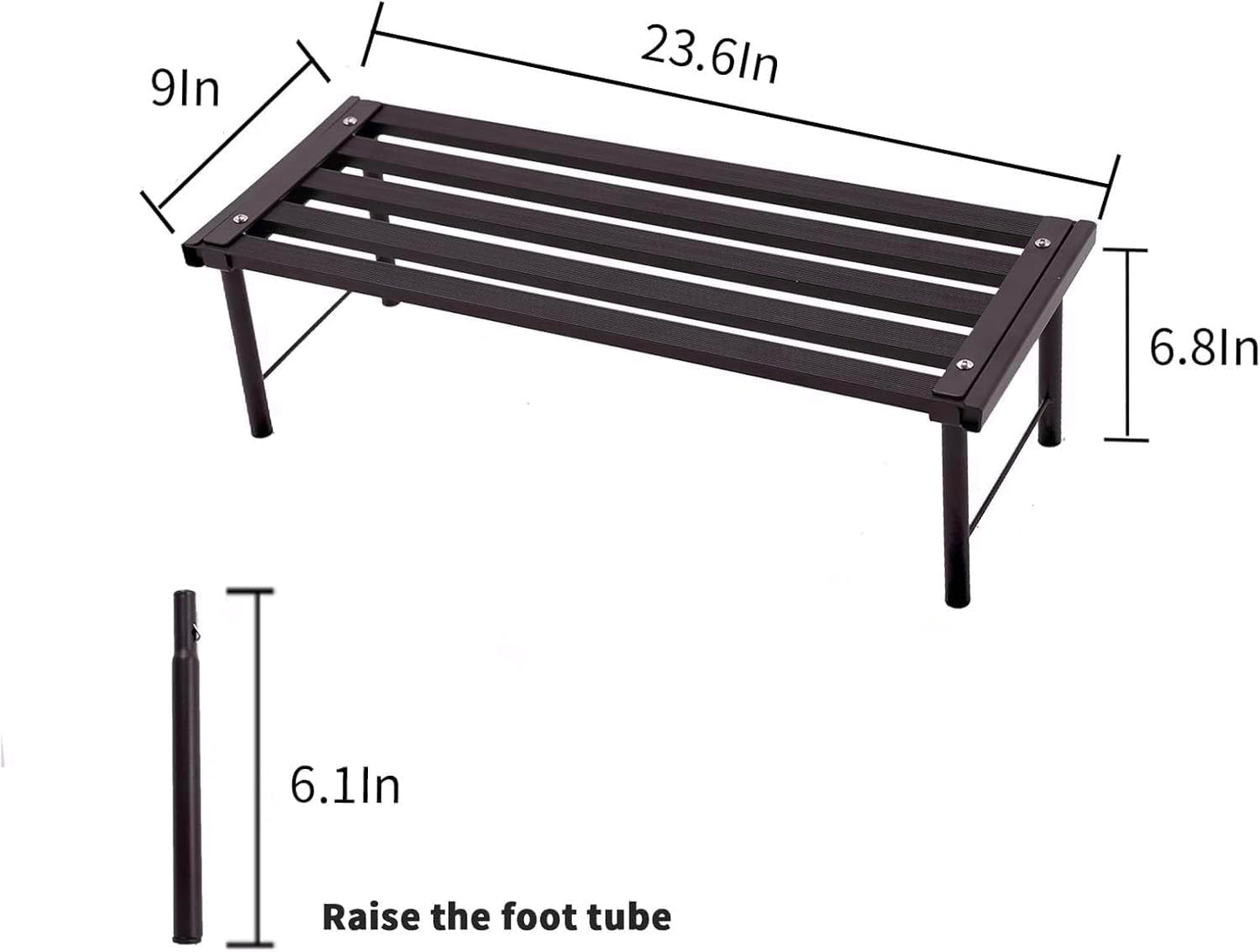 Metal Plant Stand, Rust-proof Aluminum Flower Pot Stand, Plants Display Stands Decoration Racks for Living Room Balconies and Gardens (60 Ebony)