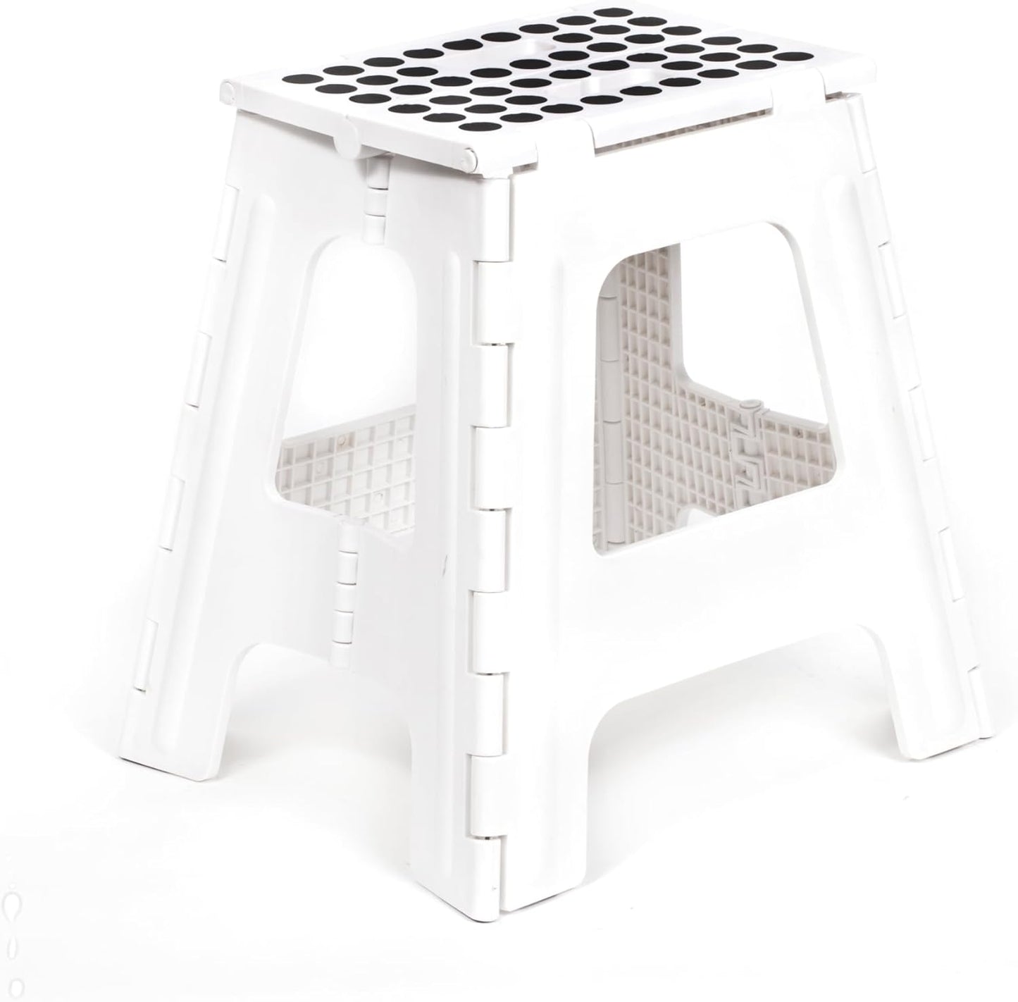 Kikkerland Rhino Foldable Step Stool – Holds Adults up to 300 Lbs, Best for Kitchen & Bathroom – Collapsible, Portable, Lightweight Stepping Stool with Sturdy, Non-Slip Design – White, 15”
