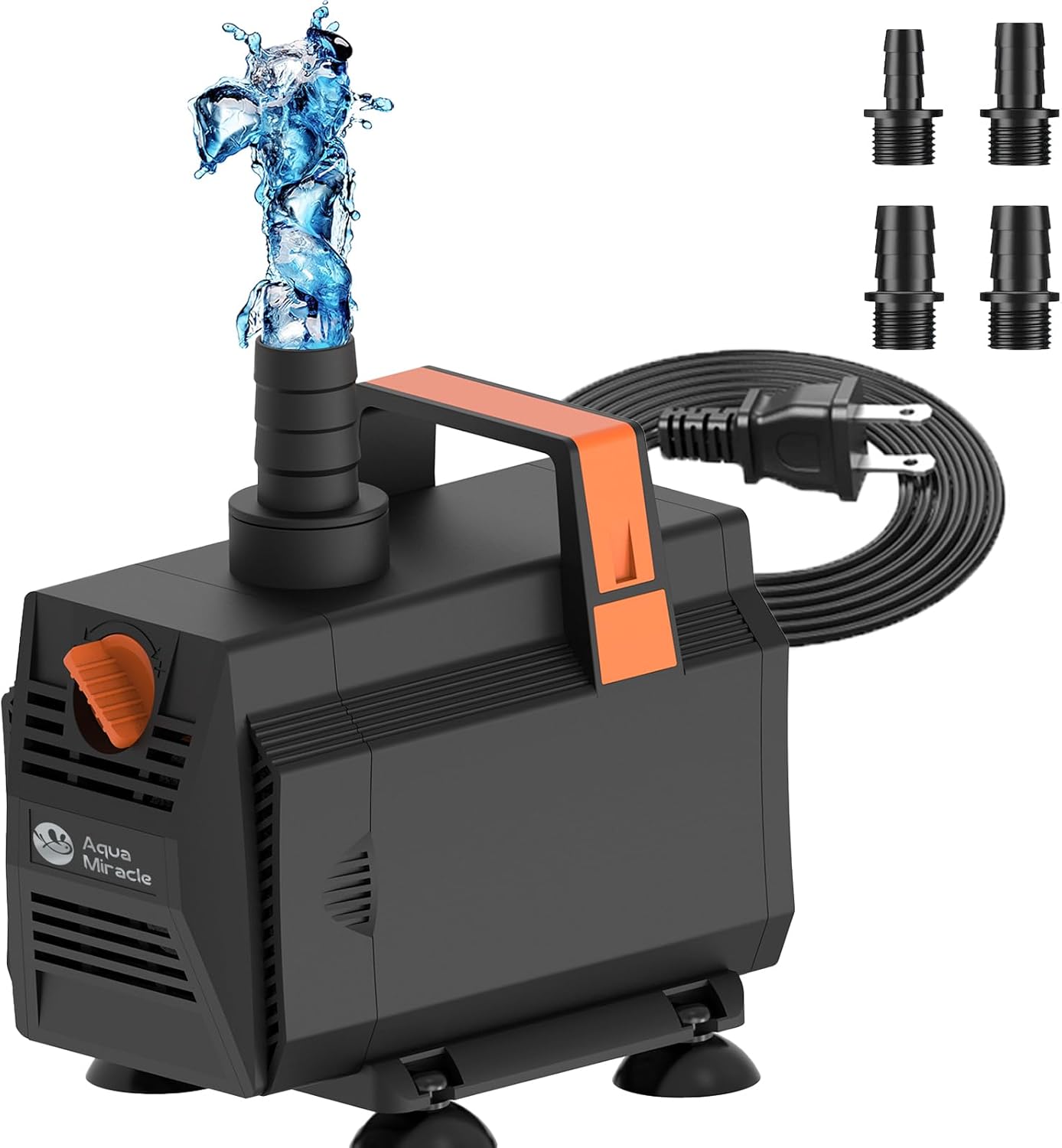 AquaMiracle 600GPH Submersible Water Pump Pond Pump(2270L/H, 35W), Water Fountain Pump Aquarium Water Pump with Flow Control for Fish Tank, Waterfall, Statuary, Filtration, Water feature, Hydroponics