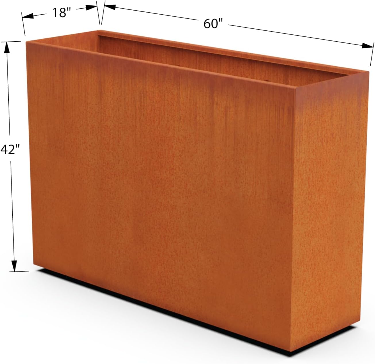 Extra Large Planters Outdoor Corten Steel Planter – 60x18x42 Inch Large Rectangular Planters for Outdoor Plants, Use as Privacy Screen or Patio Divider, Heavy Duty Metal Planter Rectangle
