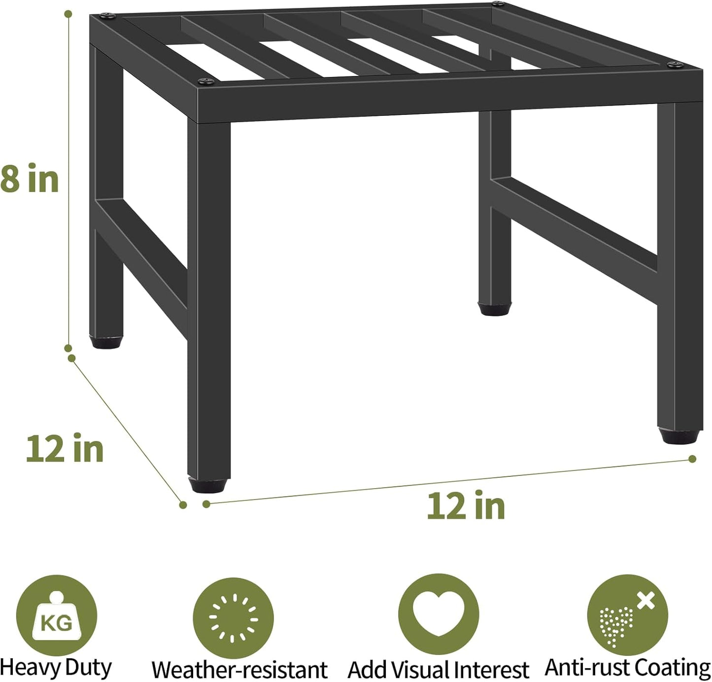 Plant Stand Indoor Outdoor, Heavy Duty Wrought Iron Pedestal Stands Metal Plant Stand for Indoor Outdoor, Sturdy Low Flower Stand Display Planter Shelf, 3pcs, Black