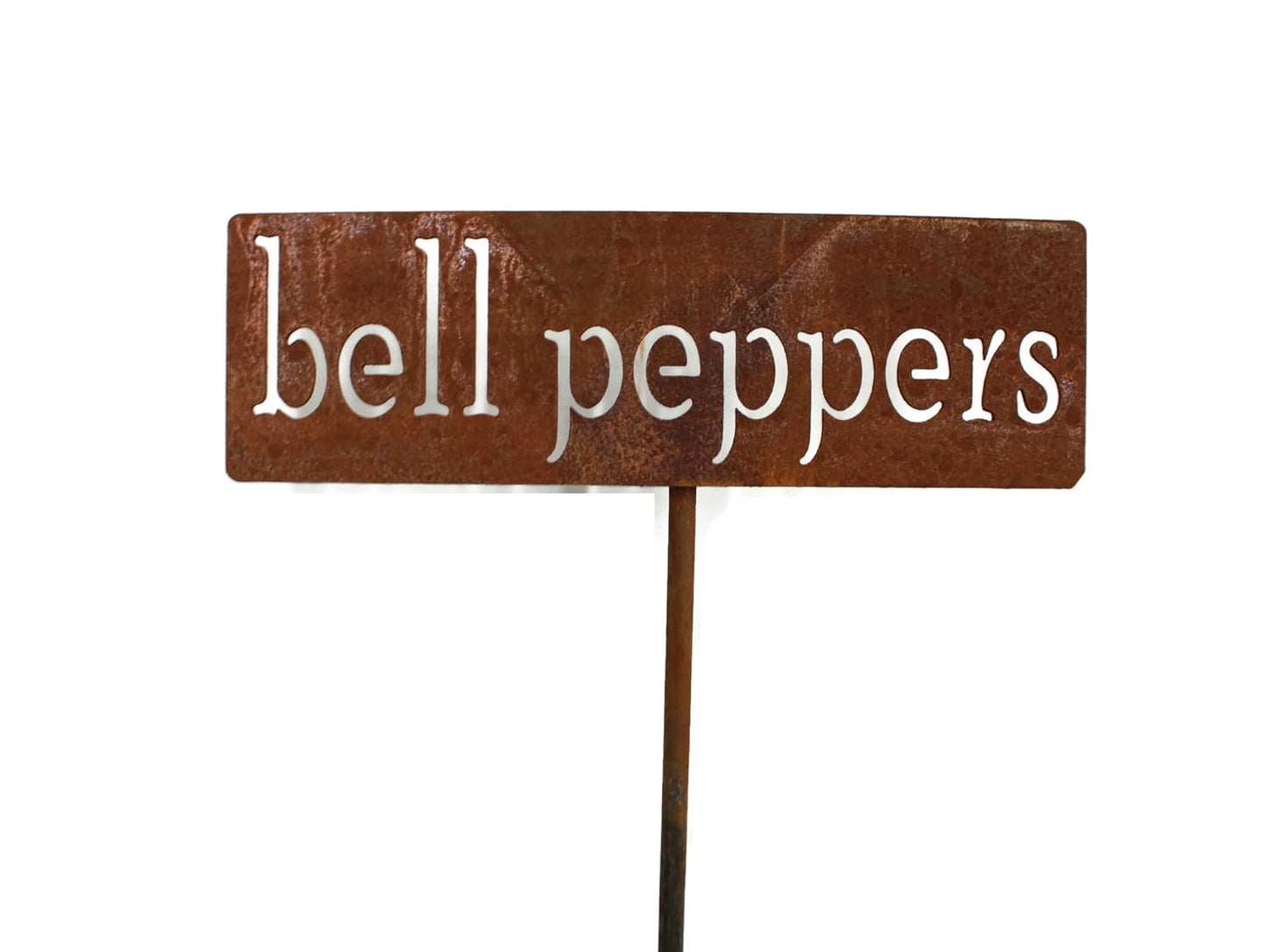 Classic Metal Garden Markers 19 Inches Tall (bell peppers, Naturally Rusted)