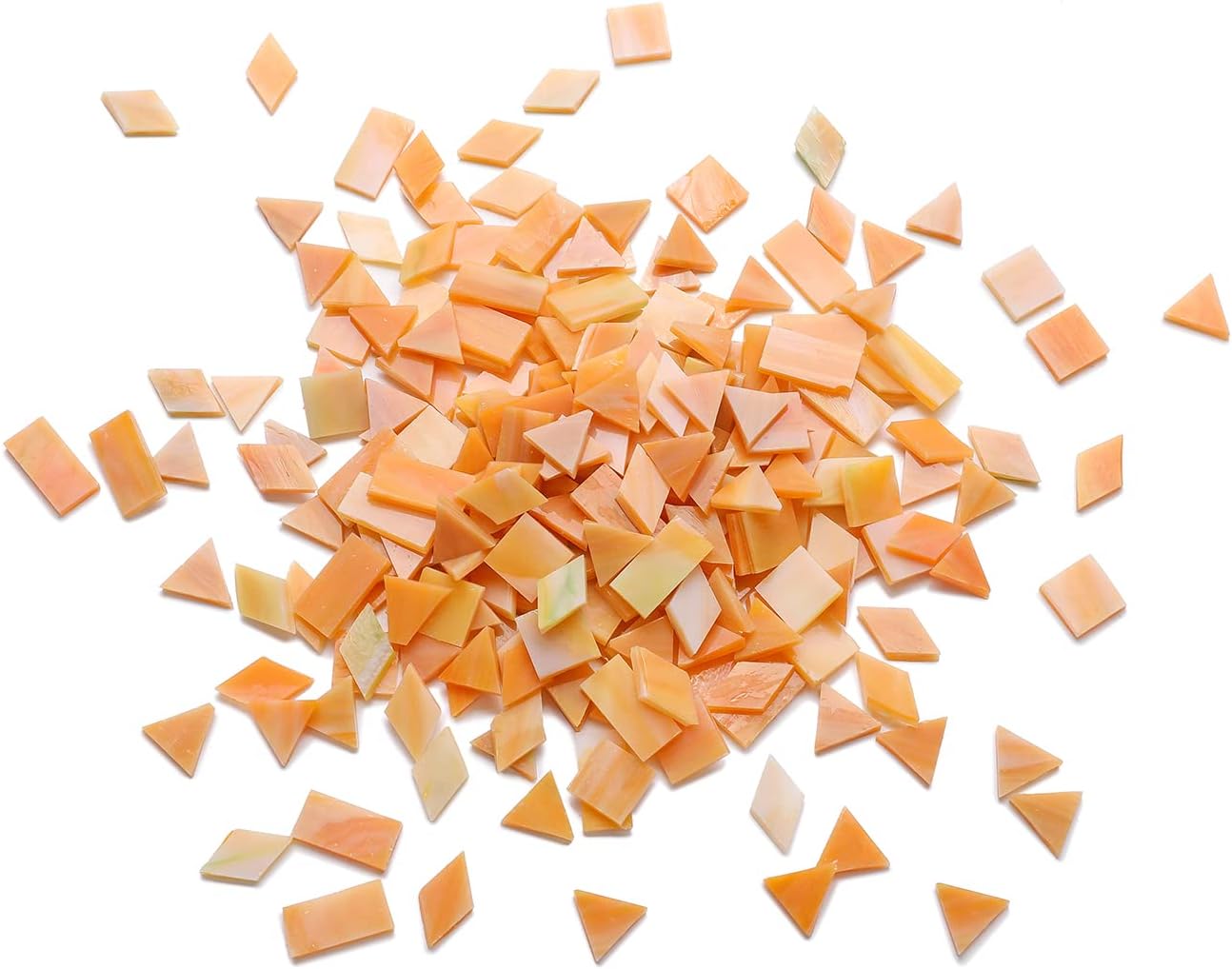 Lanyani Glass Mosaic Tiles for Art Crafts, 4 Shapes Mixed Colorful Glass Tiles Tiffany Stained Glass Pieces, 200 Pieces, Square/Rectangle/Diamond/Triangle