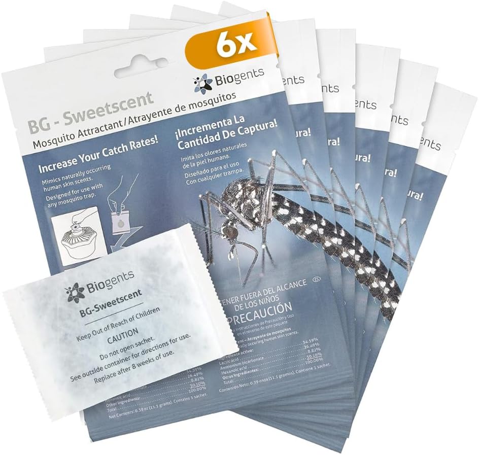Biogents Sweetscent • Mosquito Attractant • Mosquito Lure • Mosquito Magnet • Compatible with All Mosquito Traps - Year Round Protection - Set of 6