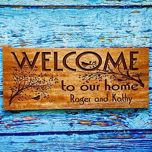 Custom Wooden Signs, Personalized Wood Signs, Custom Wood Signs, Personalized Cabin Signs, Outdoor Wooden Sign, Family Name Signs (Welcome Rectangle)