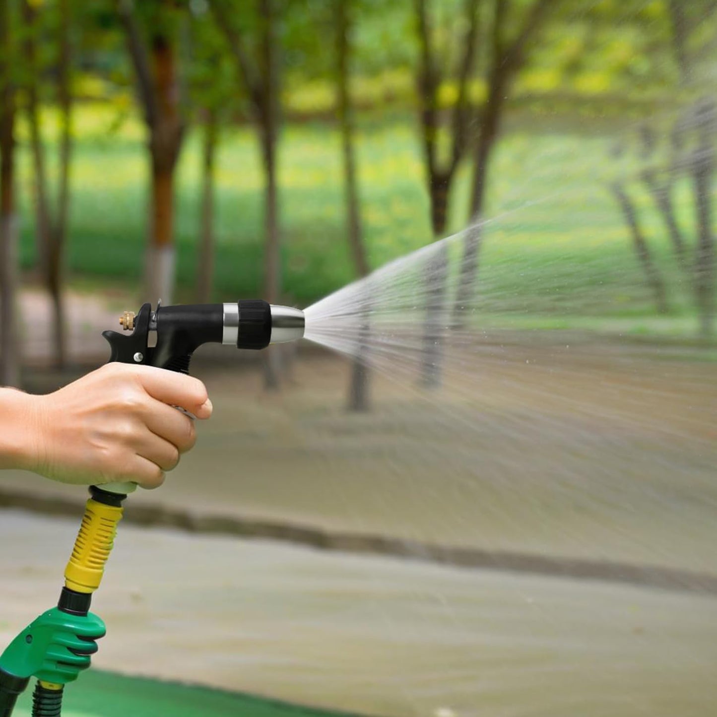 Grip Strength Adjustable Handheld Hose Nozzle, Adjustable Water Nozzle Spray with High Pressure for Watering Plants and Lawn, Car Washing, Patio and Pet Washing.