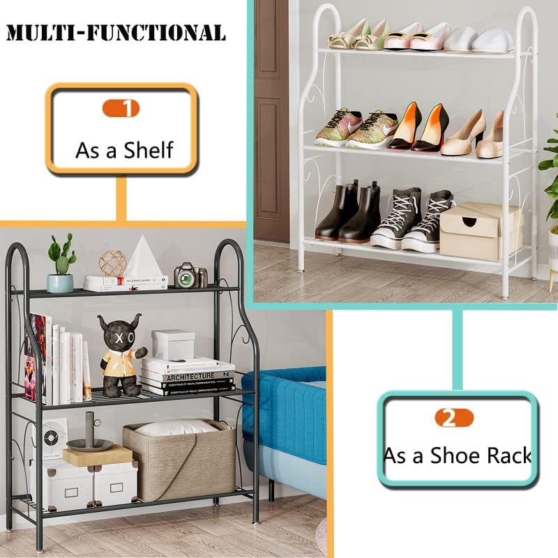 SORCEDAS Plant Stand Indoor Outdoor Plant Shelf 3 Tier Metal Corner Flower Stand Multiple Holder for Patio Garden Balcony Living Room, Dark Grey