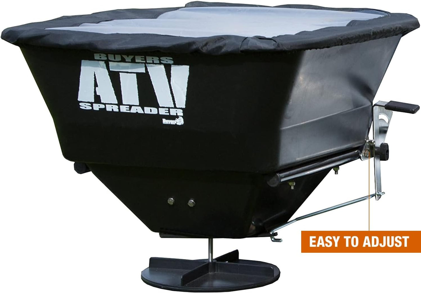 Buyers Products ATVS100 ATV All-Purpose Broadcast Spreader 100 lbs. Capacity with Rain Cover , Black