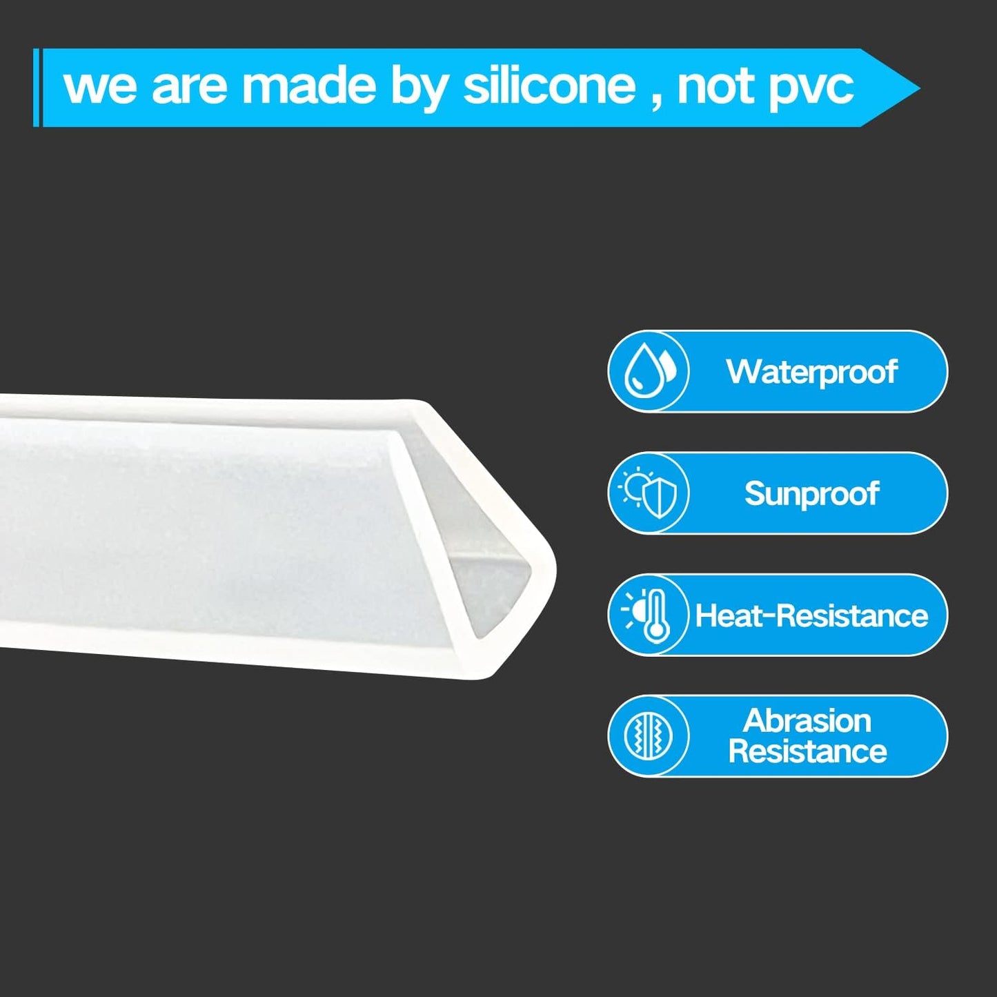 Clear Rubber Edge Trim，U Channel Silicone Rubber Edge Trim, 3/16" Slot, Fit for 5/32"-7/32", White Color, Edge Protector for Plywood, Glass, Flexiglass