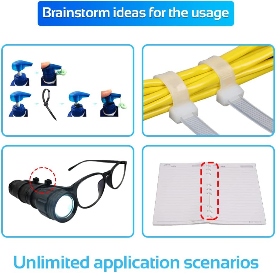 1000pcs 6Inch Black Cable Tie,Nylon Zip Ties,Industrial Grade, 40 Pounds Tensile Strength, UV Resistant,Heavy Duty,for Home,Garden Trellis,Office,Garage and Workshop