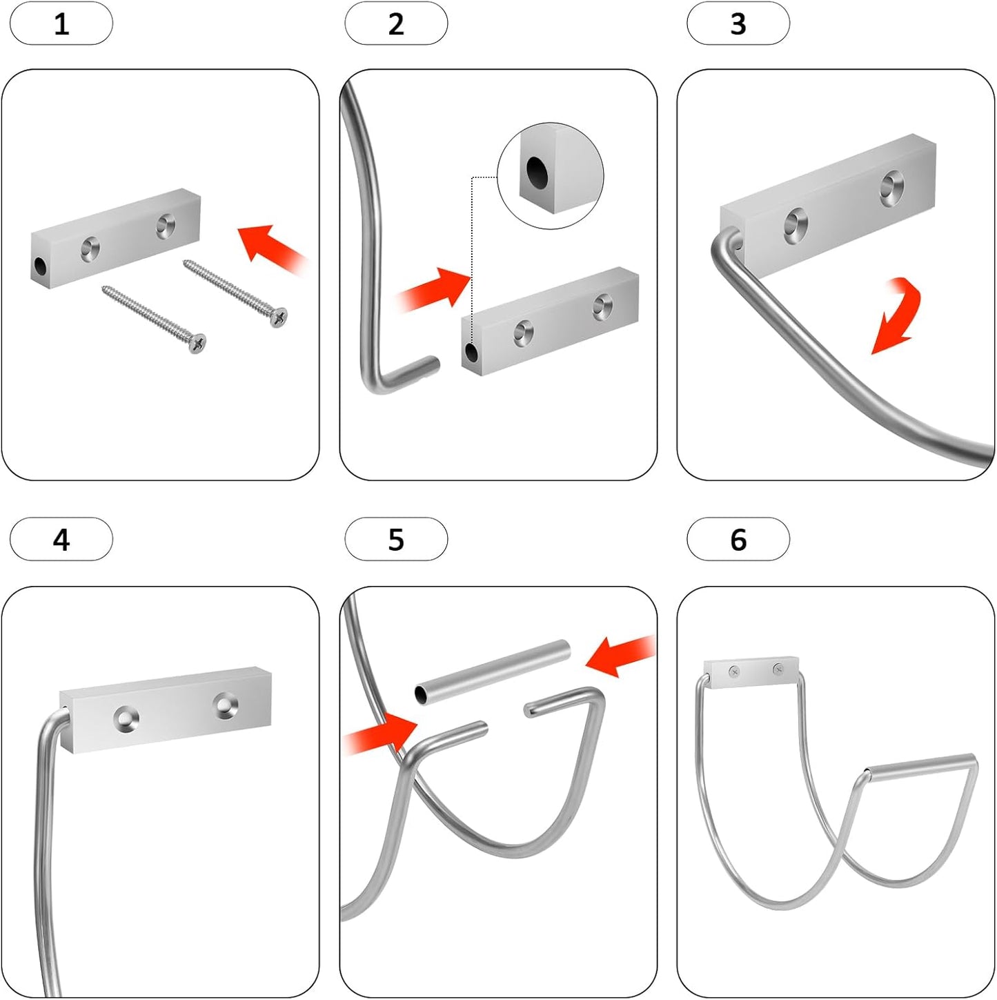 Garden Hose Holder Wall Mounted,304Stainless Steel Solid Hook Holds Up to 150Ft - Chrome
