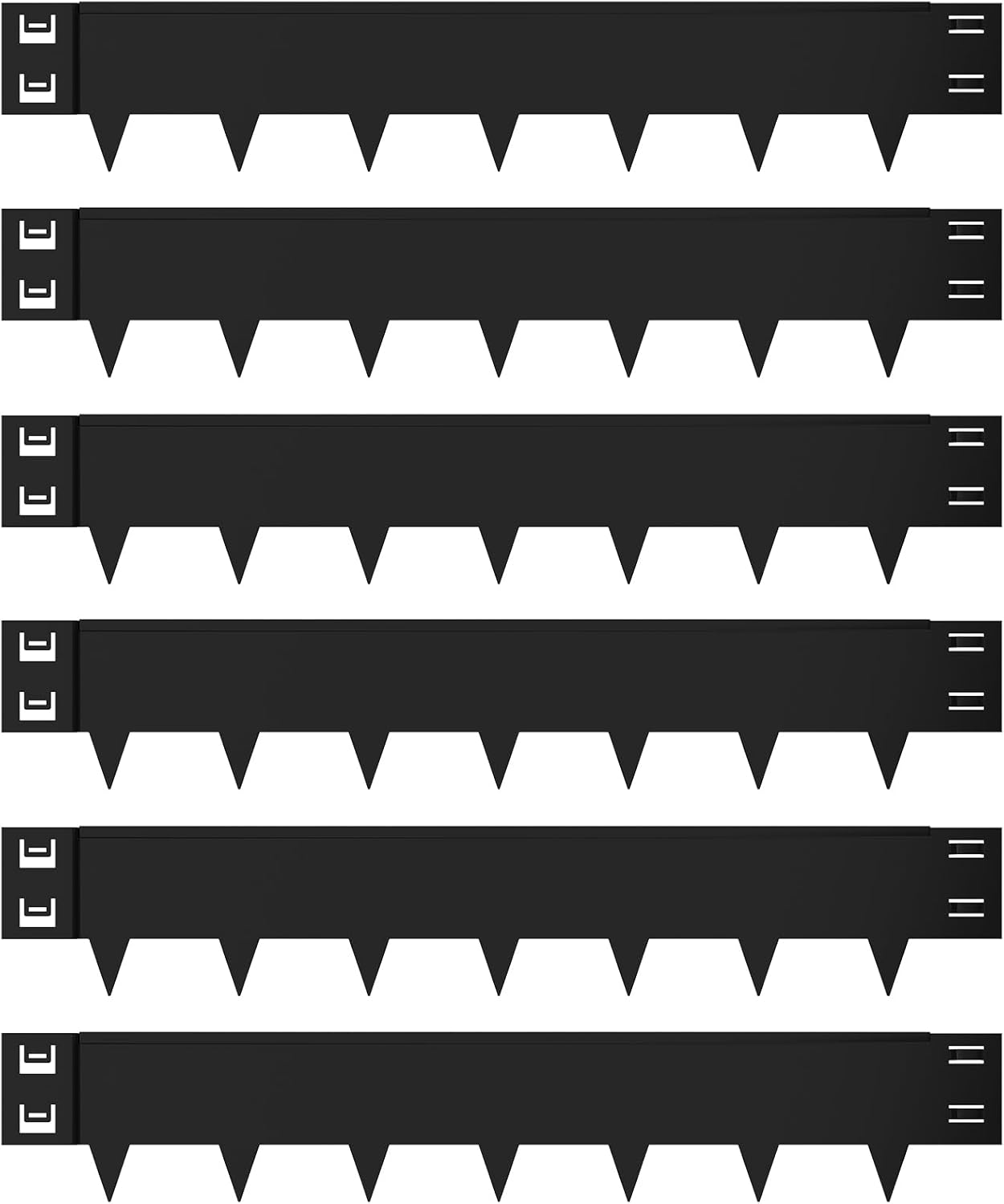 Galvanized Steel Landscape Edging - 40 Inch Strips, 8 Inch Depth, 6-Pack Black Bendable Metal Edging - 20FT Total Length