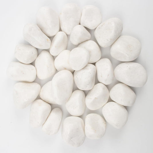10lbs White Natural River Rocks, Polished Pebbles for Plants Garden, 2-3 inch Decorative White Stones, Ideal for Fish Tank, Vases, Crafting, Home Decor and Garden Landscaping Rocks