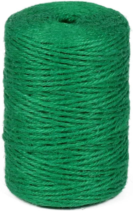 2mm 600ft Colored Natural Jute Twine String for Gift Wrapping Craft Baker Plant Christmas Ribbon Twine Handmade Arts Decoration Thin Packing String Home Decor