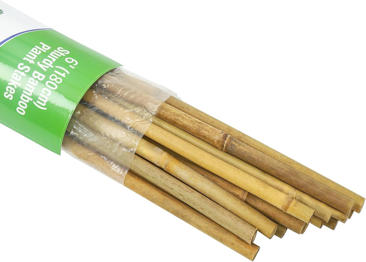 Natural Bamboo Poles, 6 Feet Bamboo Sticks for Plants, Wood Garden Stakes for Tomato, Bean, Flowers, Trees Potted and Climbing Plants, 15 Pack