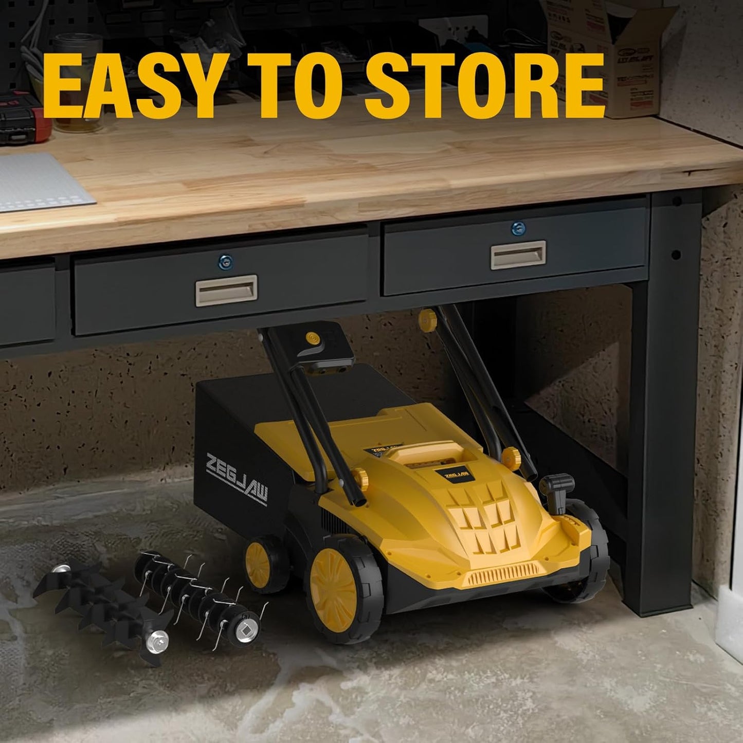 Electric Dethatcher and Scarifier 2-in-1, 13-inch 12Amp Lawn Dethatcher, 4-Position Depth Adjustment with 30L Collection Bag, Quick-Fold, Keeps Lawn Health for Garden & Yard