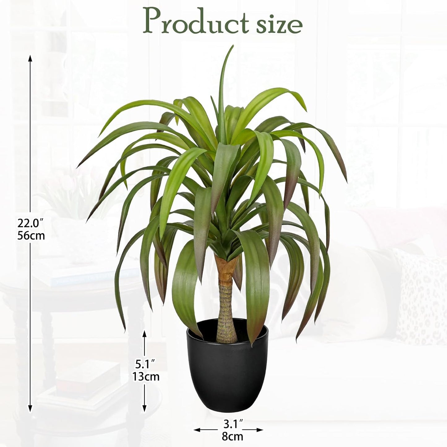 Briful Fake Agave Plant 22in Artificial Agave Potted Plant Fake Outdoor Plants for Home Office Living Room Bedroom Kitchen Table Decor