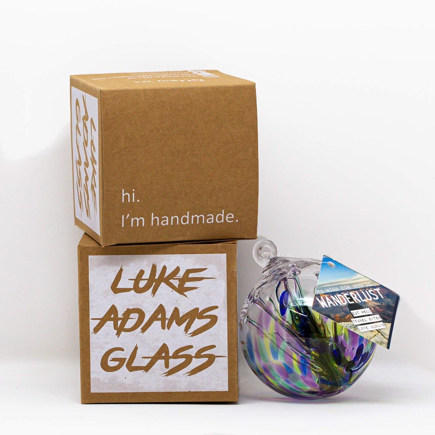 Luke Adams Handmade Glass Gazing Balls for Garden on Clearance – Hand Blown Glass Gazing Ball for Yard Décor – Decorative Garden Globe (Sea Sky Violet)