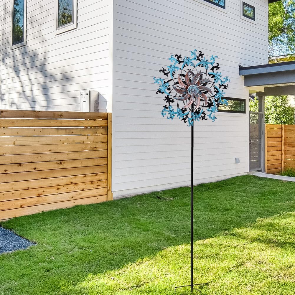 Wind Spinner Outdoor,Large Kinetic Wind Sculptures& Spinner 360 Degrees Wind Spinner Metal Windmill Spinner 58.7 Inch for Patio,Lawn & Garden