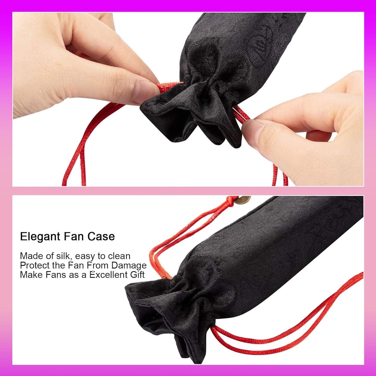 Maitys Large Clap Fans for Line Dancing Large Chinese Folding Hand Fans for Men and Women, Festival, Tai Ji, Kungfu, Martial Art, Gifts(Glitter Purple and Pink,2 Packs)