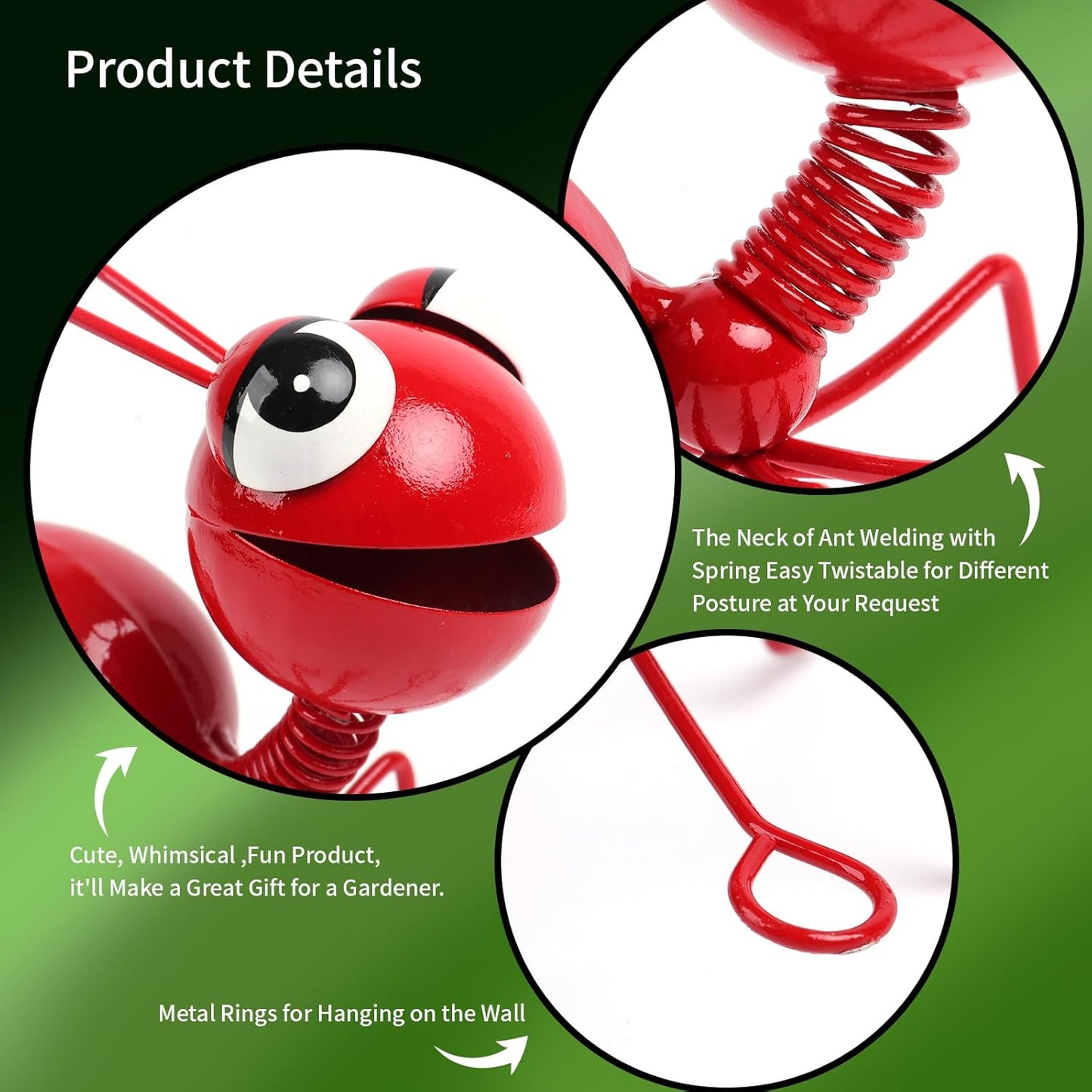 Metal Yard Art Garden Decor for Outside Cute Ants Yard Decorations Outdoor Lawn Ornaments Backyard Gifts for Mom - Set of 8