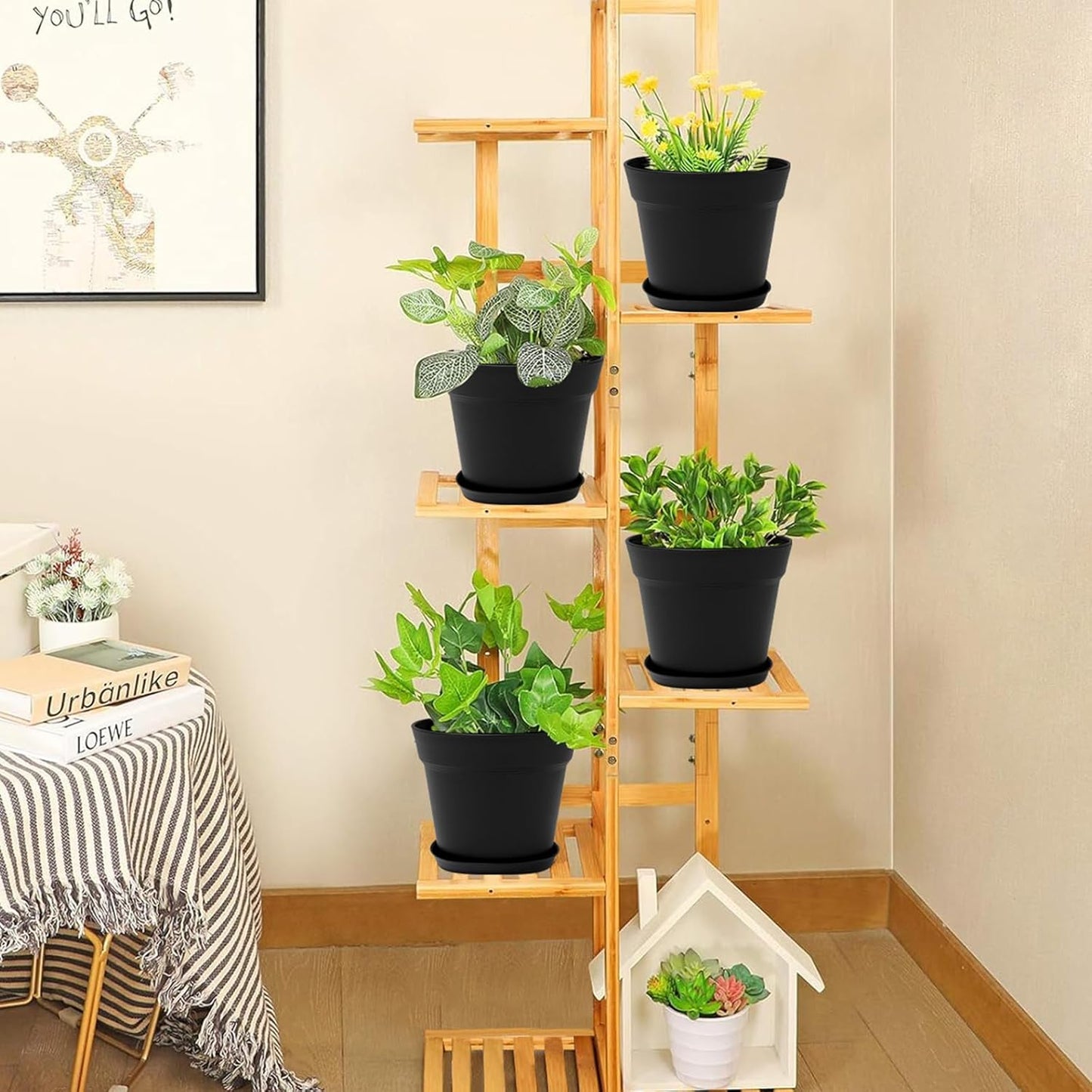 GARDIFE 20 Pack 6 inch Plant pots, planters for Indoor Plants, Flower pots, Black