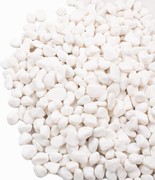 White Pebbles for Plants Garden Vases 1.8lb White Rocks Gravel Decorative Stone 1/2"……