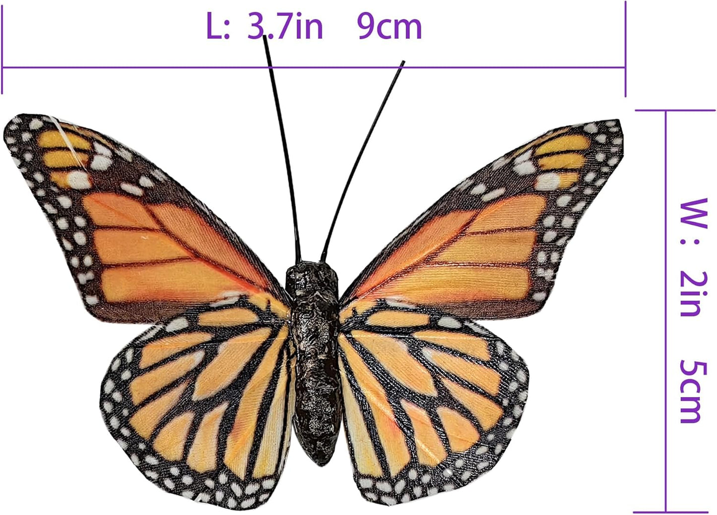 Berfutall-Artificial Feather 3D Butterfly Party Decorations Set of 12 with Clip 6 Color Ornaments for Christmas Tree (YM824)…