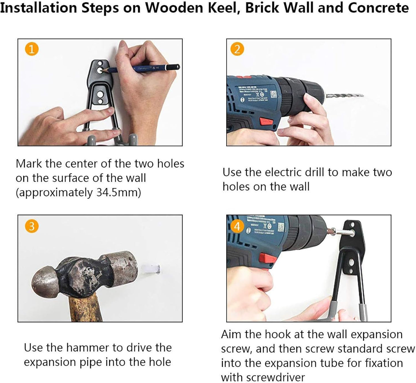 Garage Storage Utility Hooks，Garage Garden Tool Organizer，Steel Wall Mount Hooks, Large Garden U Hooks （2 Pack）