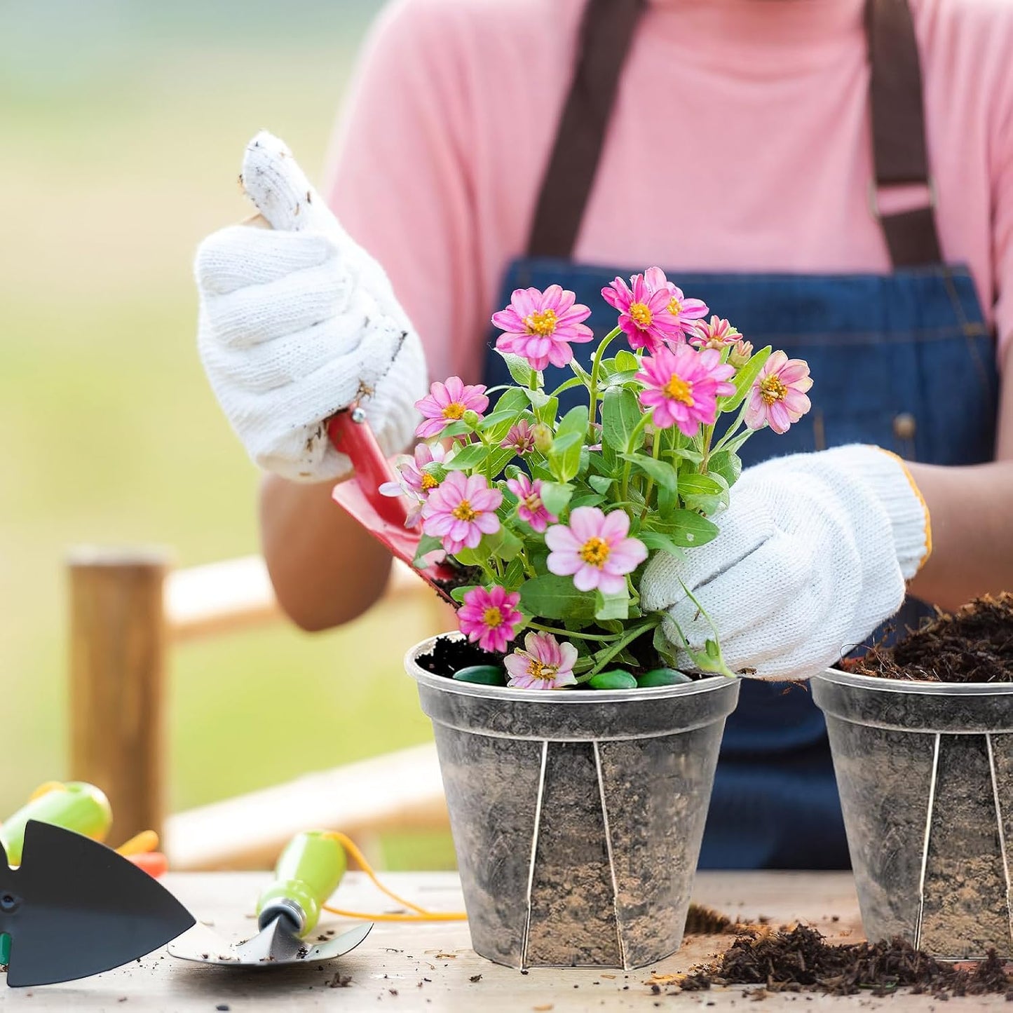 33PCS Frosted Clear Plastic Plant Pots with 33 Plant Labels 4/5/6/7/8/9 Inch Thickened PP Nursery Pots for Indoor Outdoor Plants