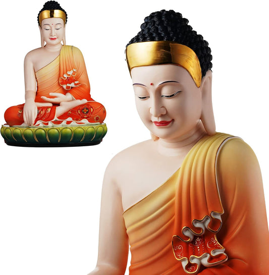 FENGSHUI-CAISHEN Top Ceramic Big Buddha Statue for Home, Meditation Sitting Buddha Figurine, Handmade Buddah, Buda, Budda, Buddha Statue Indoor/Outdoor, Buddha Decor & Gifts, Buddhas