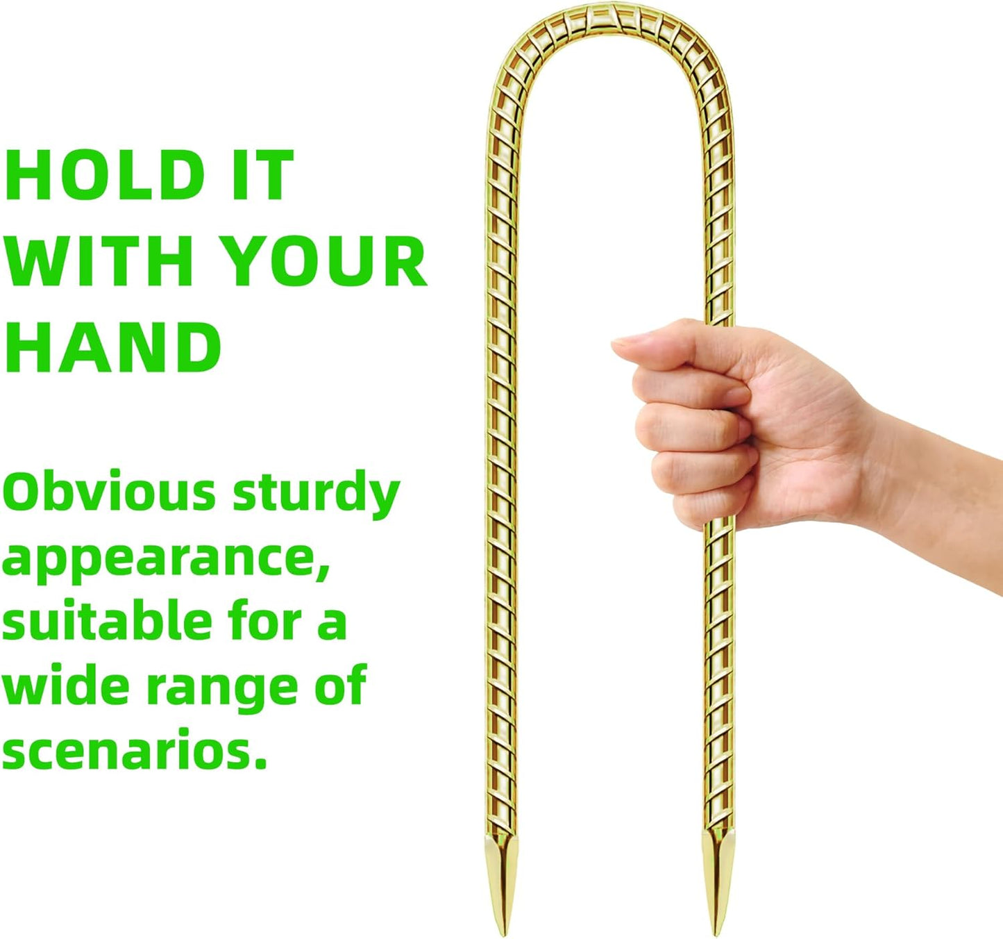 11 Pack 12 Inch Rebar Stakes Anti-Rust Galvanized Steel U Shape Hook Strong Ground Anchors for Tents, Position Kits, Fences, Trampolines Landscape Fabric for Farm Garden