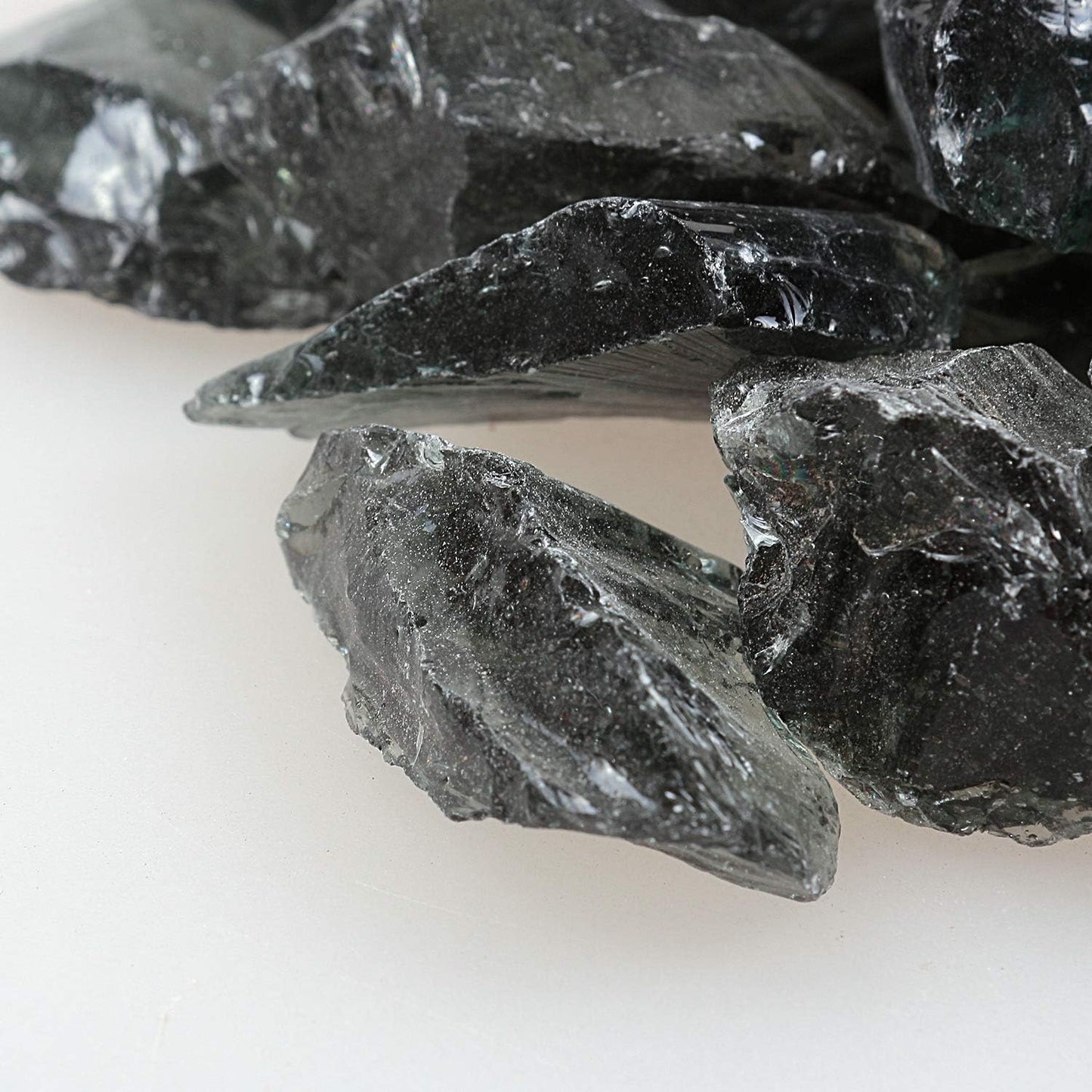 High Luster Reflective Fire Glass Gravel,Fire Gems,Fire Drops,Fire Glass Pebbles Stones Beads Chips for Fire Pit Fish Tank Aquarium Garden,1-2cm,540g/1.19lb (Grey)